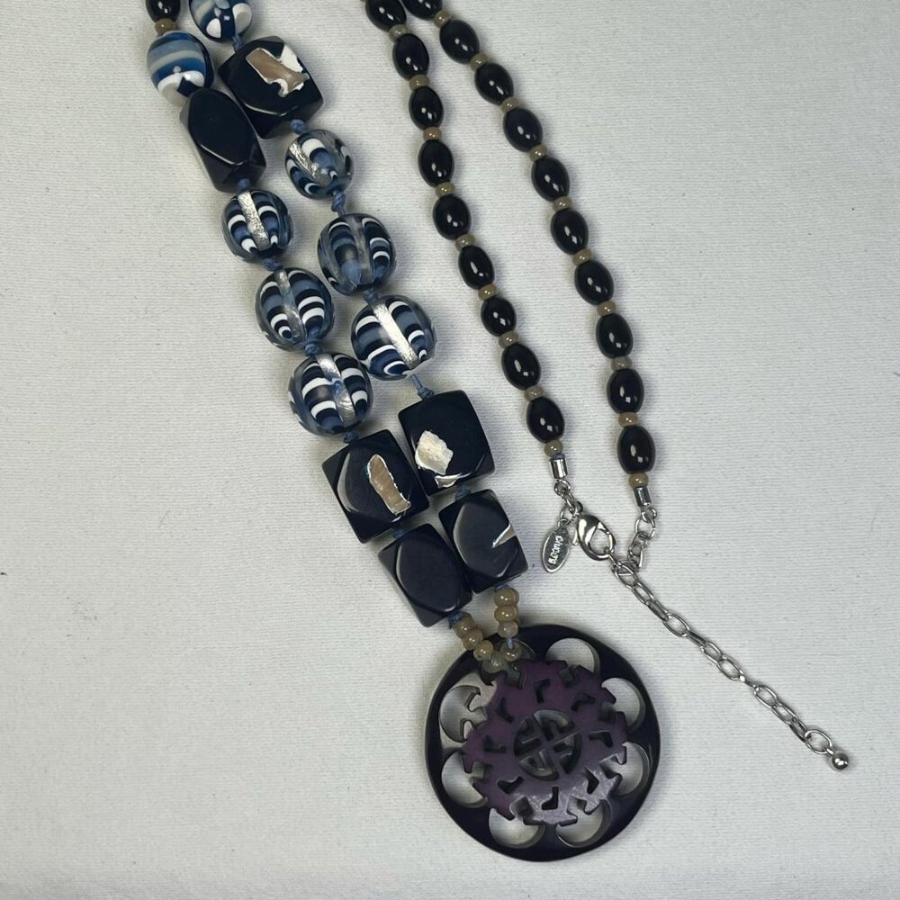 Chico's Bold Statement Piece Necklace 22" + 3" extension Art To Wear Boho Chic